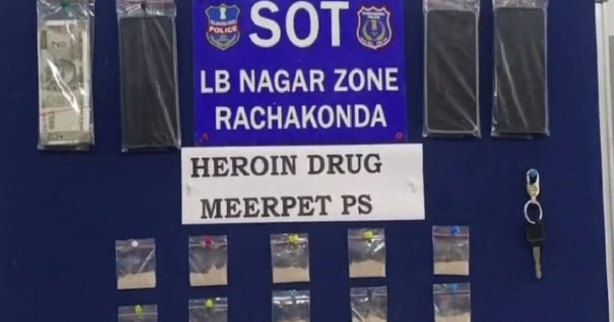 Telangana: Police arrest 3 inter-state drug peddlers, 15 grams of heroin seized